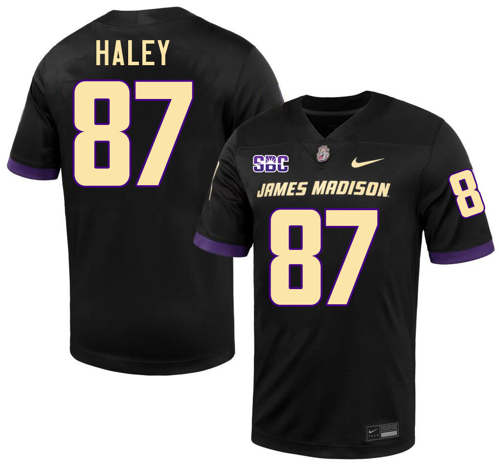 #87 Charles Haley JMU Jersey,James Madison Dukes Football Jerseys Stitched-Black